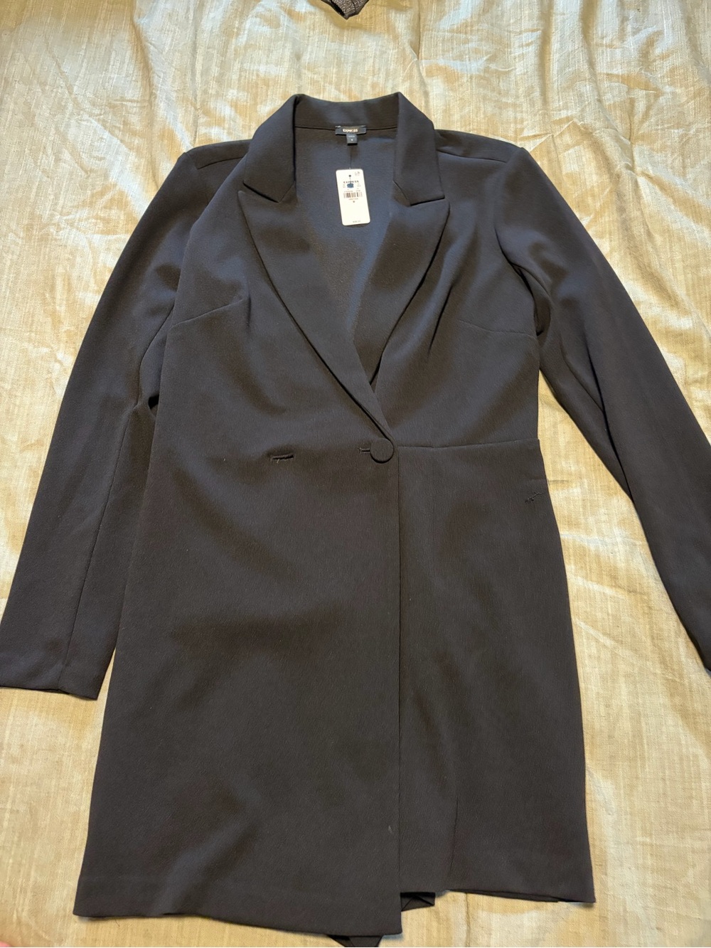 Express Black Longline Single-Button Blazer Dress Romper